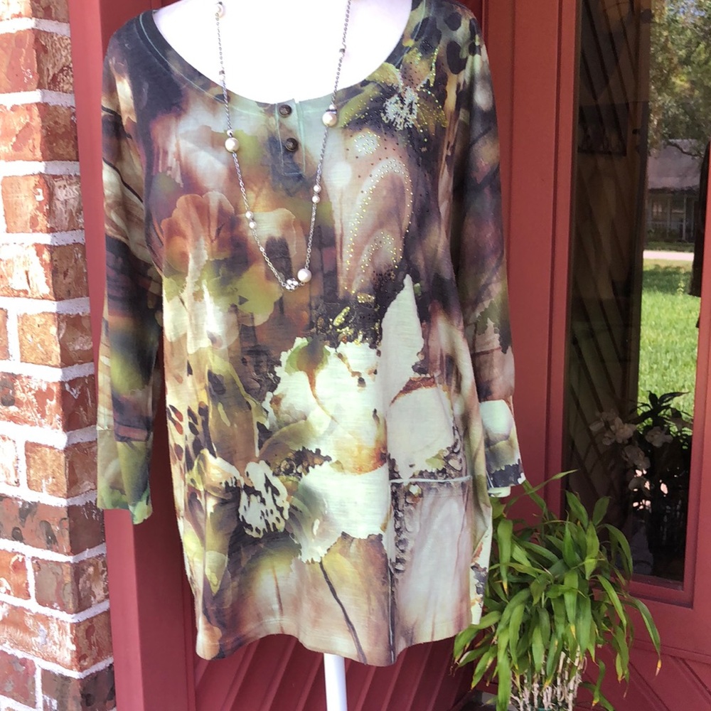 EUC French Blue Tunic Top